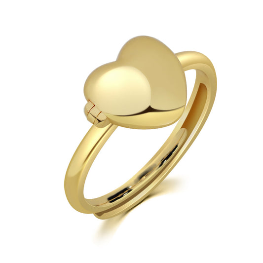 Hart Medaillon Ring met Foto