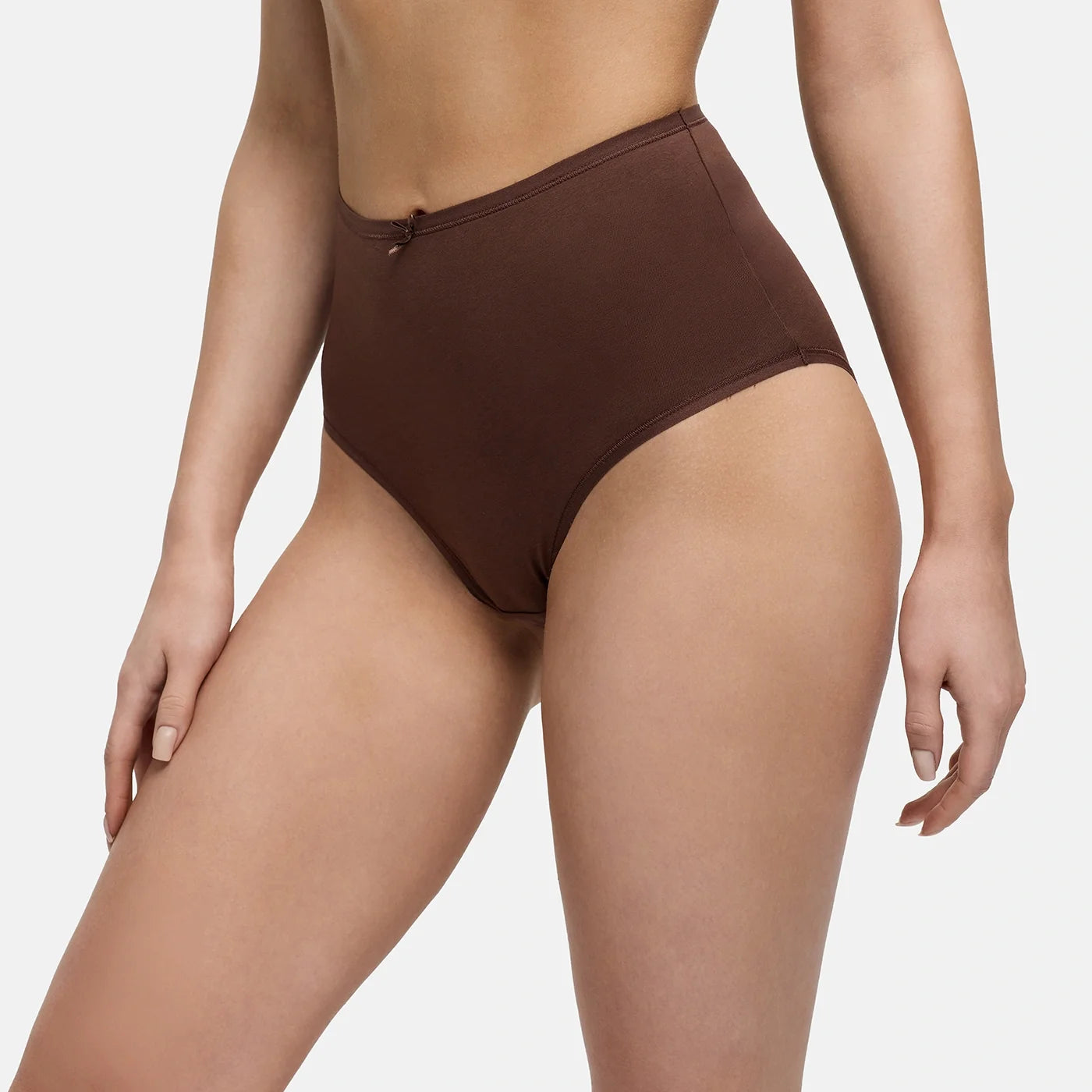 Katoenen high waist slip met hoge band