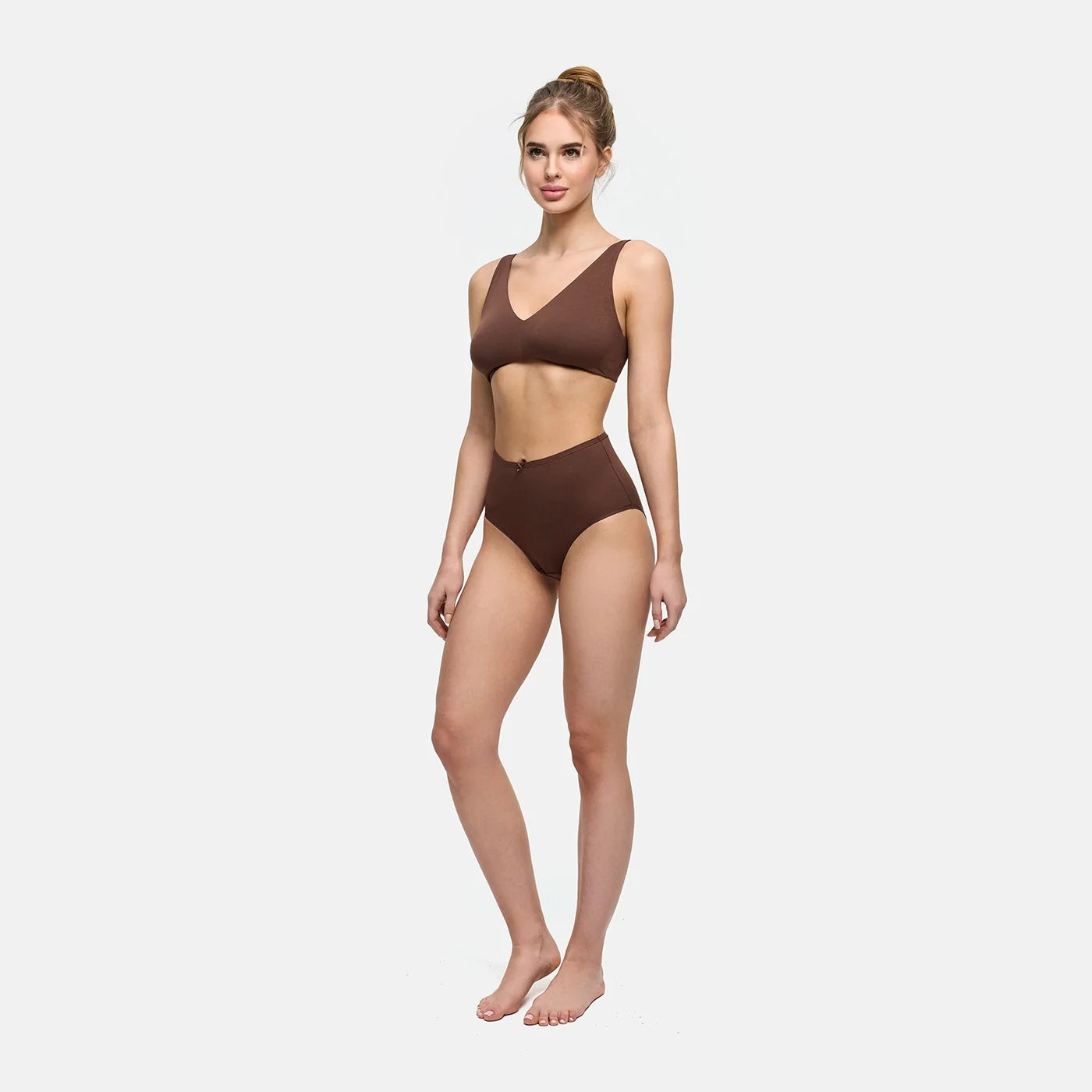 Katoenen high waist slip met hoge band