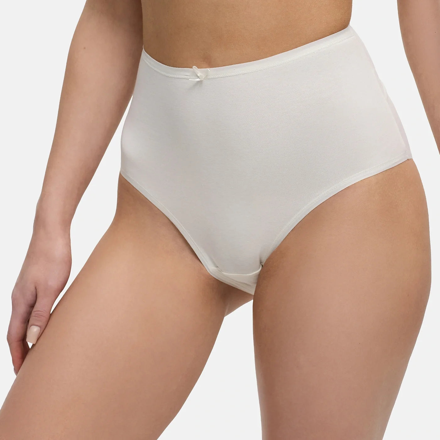 Katoenen high waist slip met hoge band