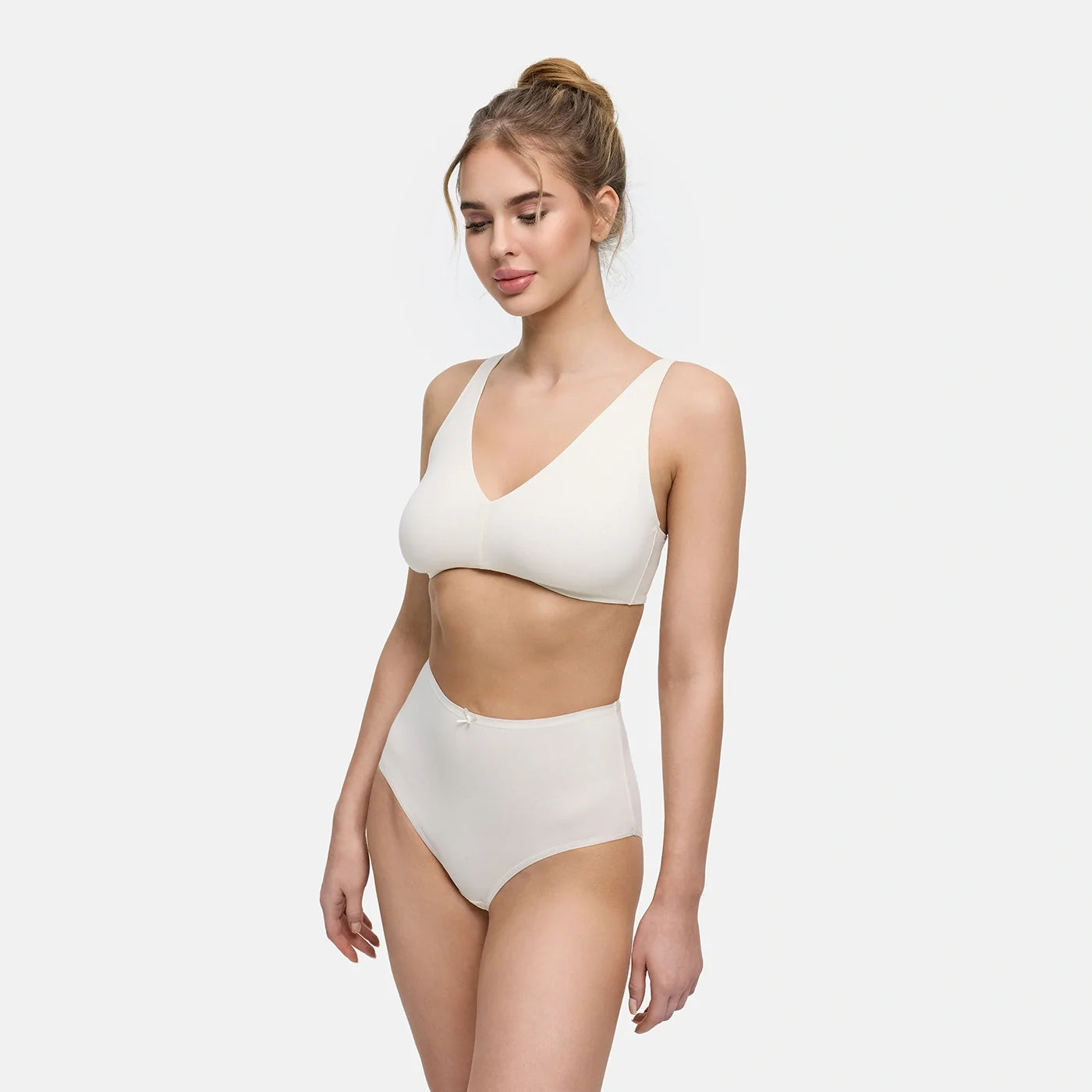 Katoenen high waist slip met hoge band