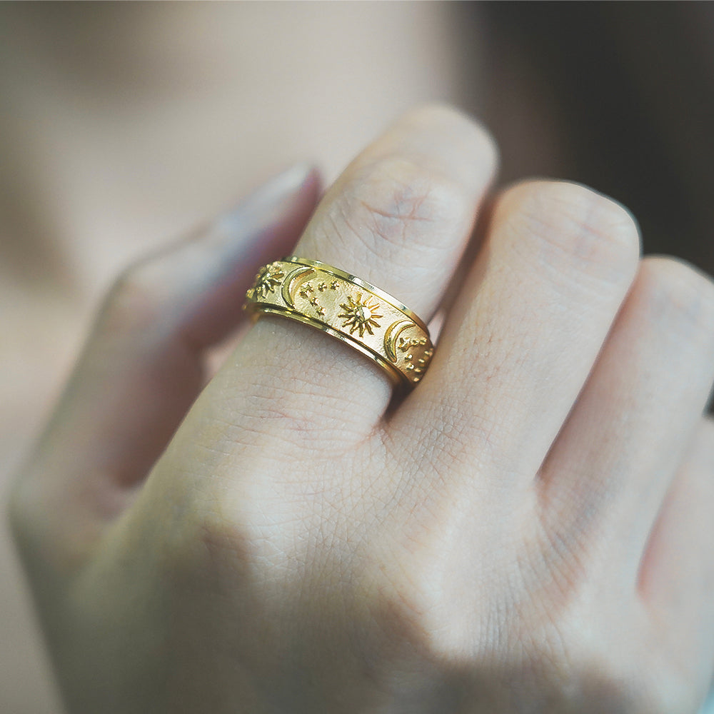 Zon en Maan Fidget Ring