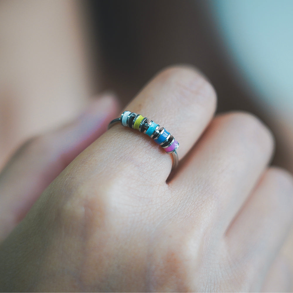 Kleurrijke Kralen Fidget Ring