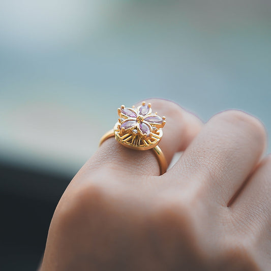Gouden Bloesem Fidget Ring