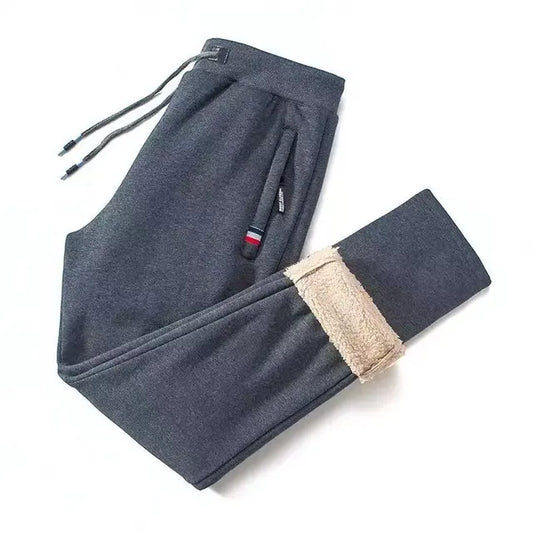Warme fleece joggingbroek met rechte pijp