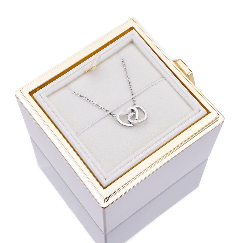 Rozenbox Cadeauset met Gegraveerde Ketting