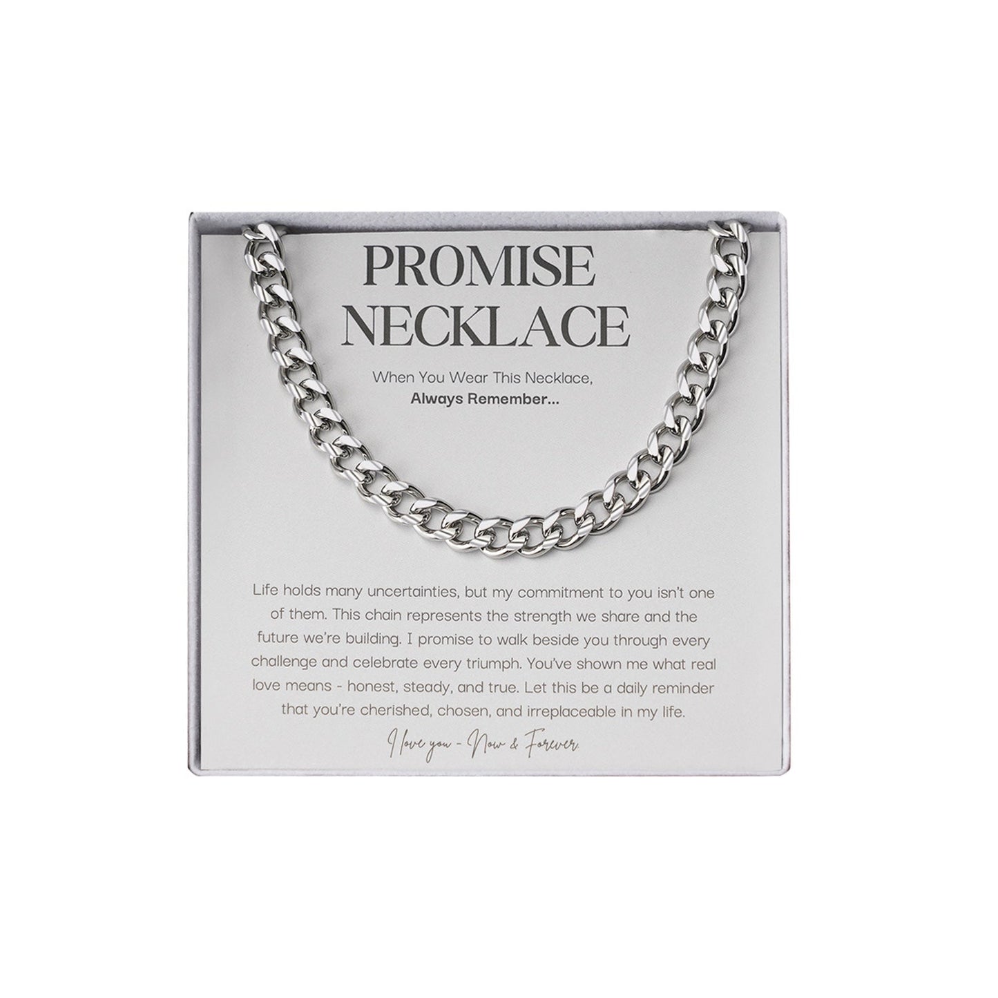 Belofteketting van Sterling Zilver