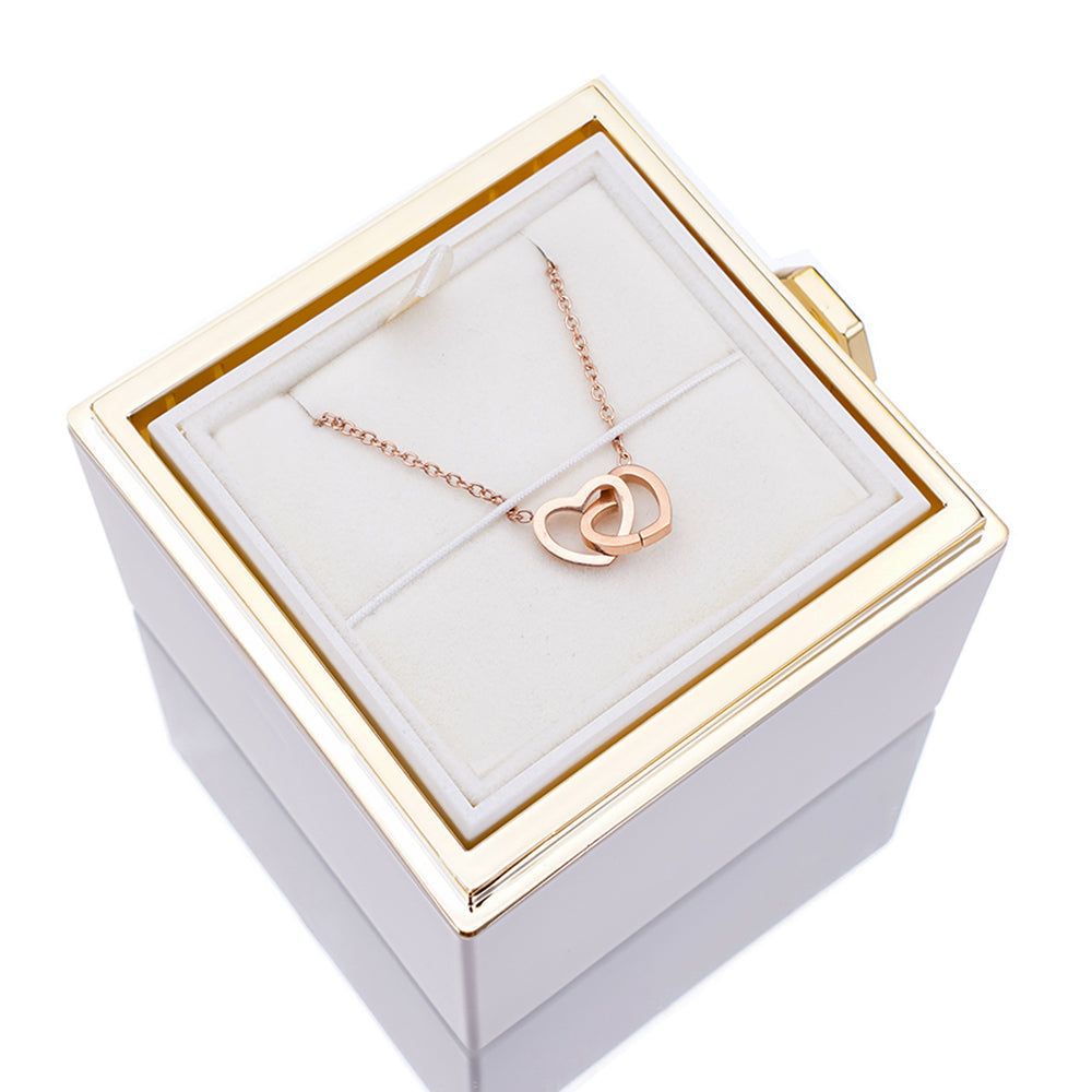 Rozenbox Cadeauset met Gegraveerde Ketting