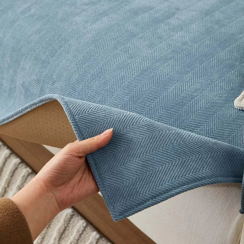 Chenille bankhoes met visgraatmotief – VeluraShield