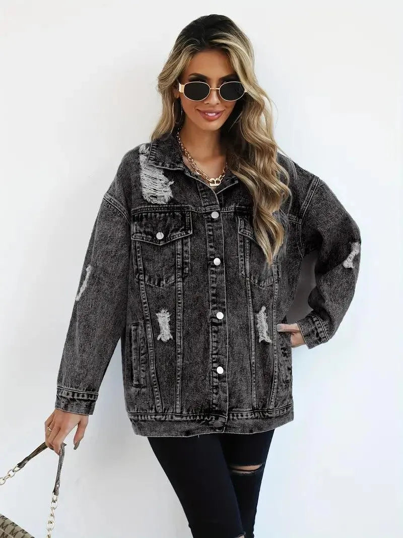 Oversized gevoerd dames jeansjack – Talia