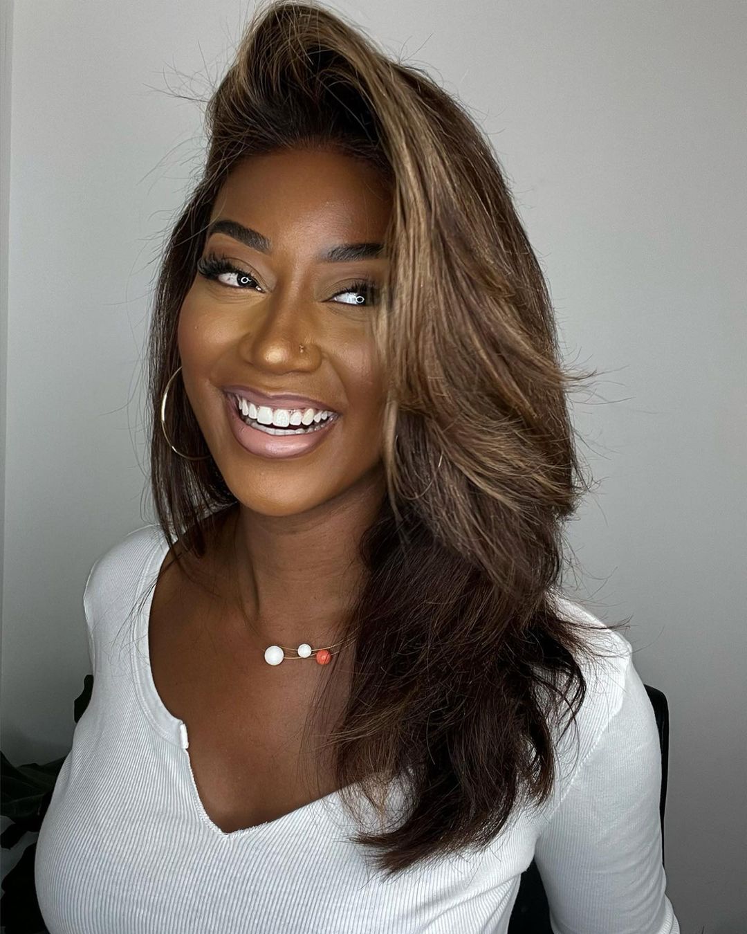 Lace front pruik met highlights – Selena