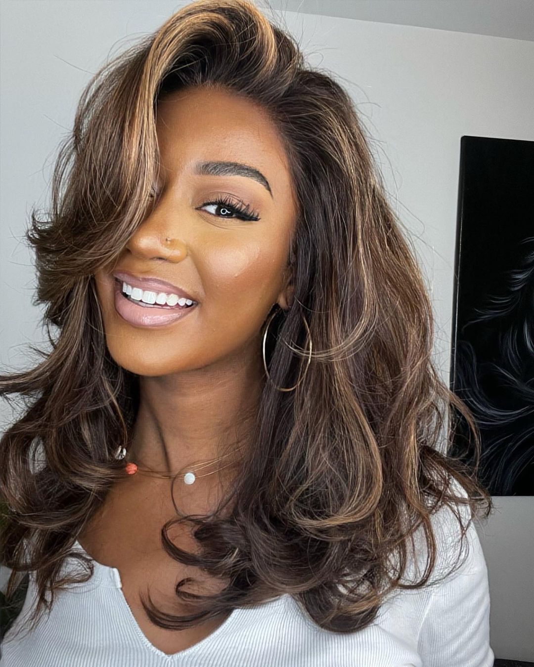 Lace front pruik met highlights – Selena