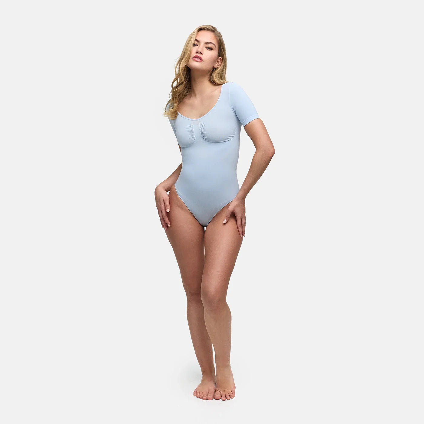 Shapewear bodysuit met korte mouw en slip