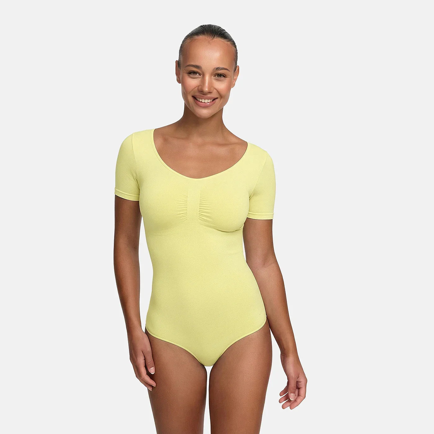 Shapewear bodysuit met korte mouw en string