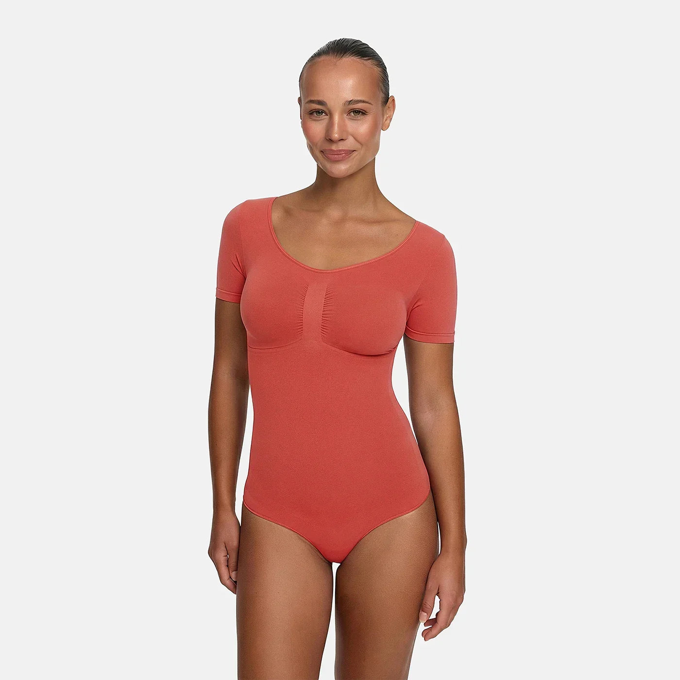 Shapewear bodysuit met korte mouw en string