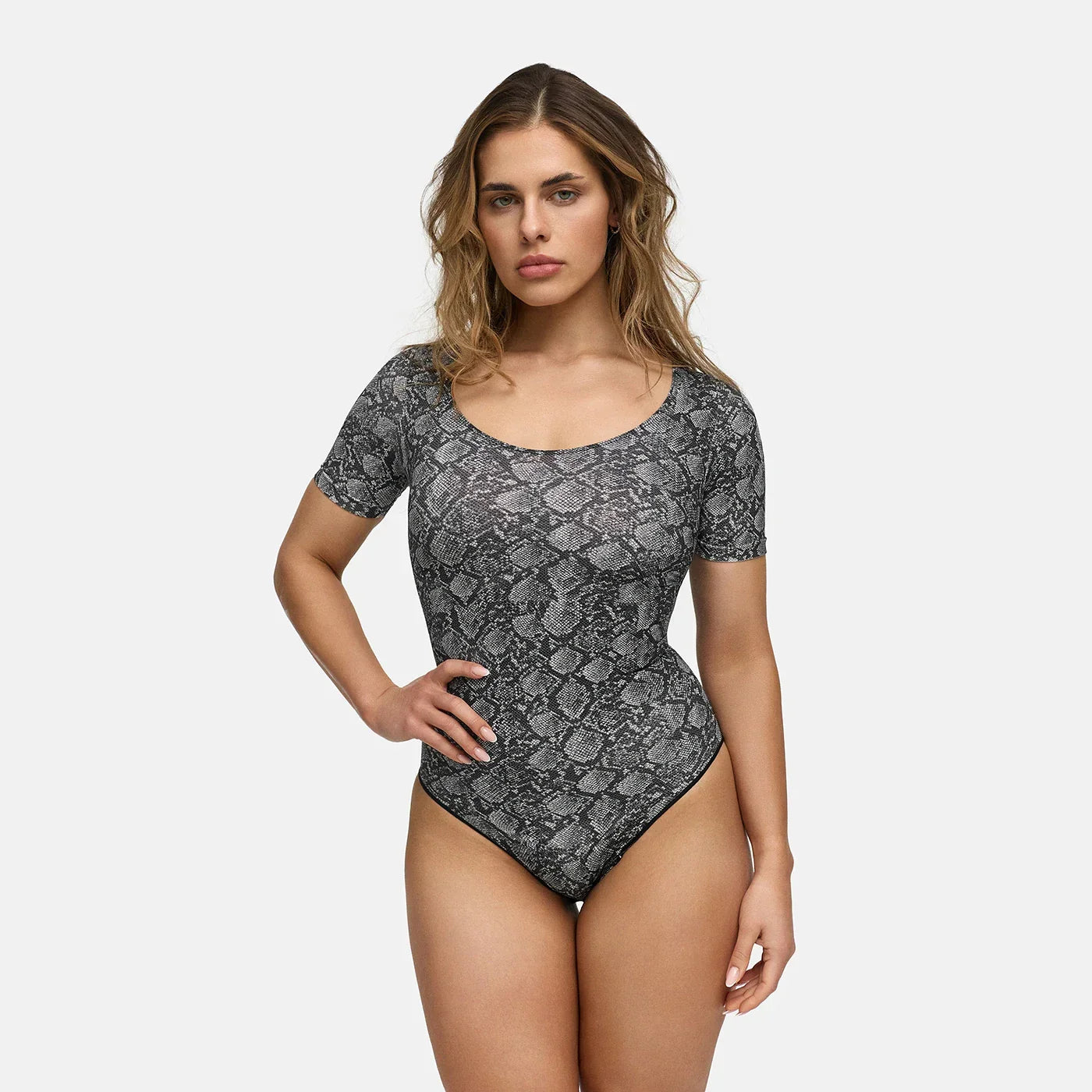 Shapewear bodysuit met korte mouw en slip