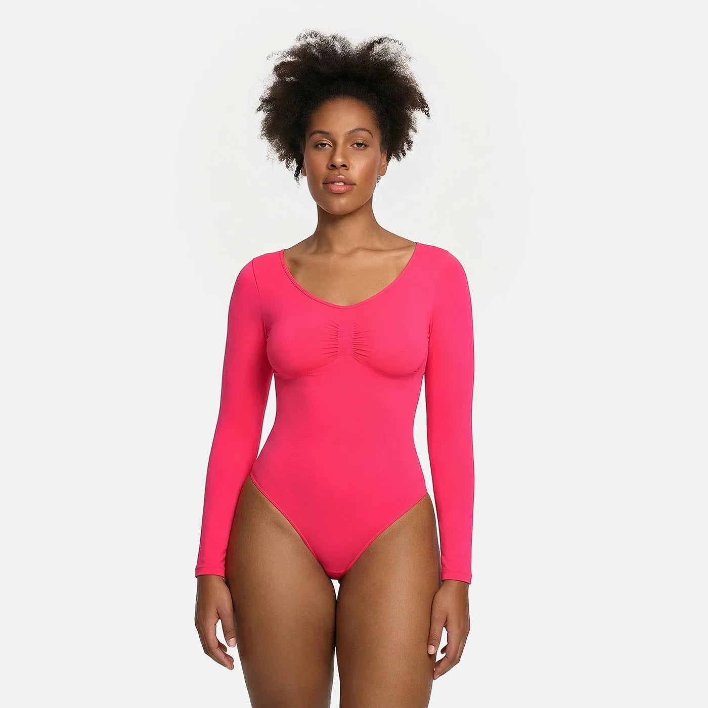 Shapewear bodysuit met lange mouw en string