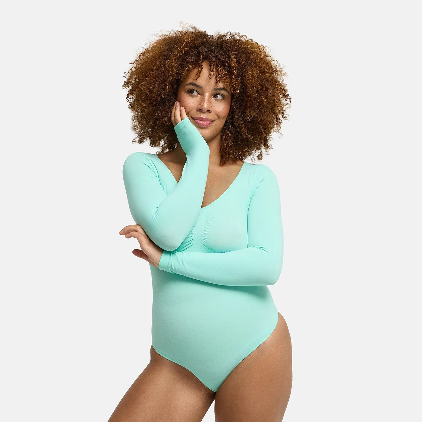Shapewear bodysuit met lange mouw en slip