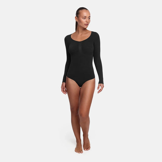 Shapewear bodysuit met lange mouw en string