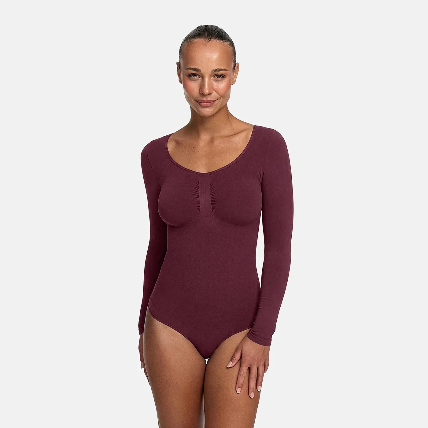 Shapewear bodysuit met lange mouw en string