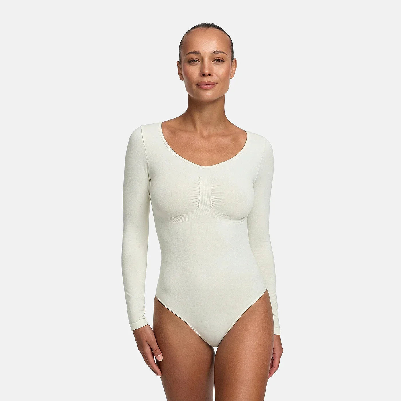 Shapewear bodysuit met lange mouw en string