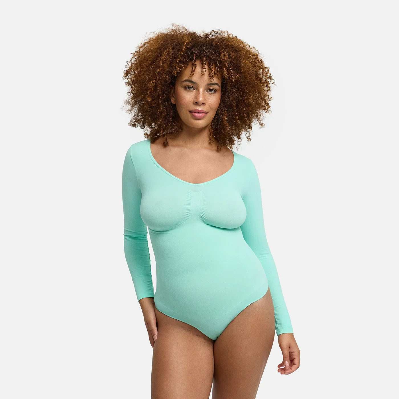 Shapewear bodysuit met lange mouw en string
