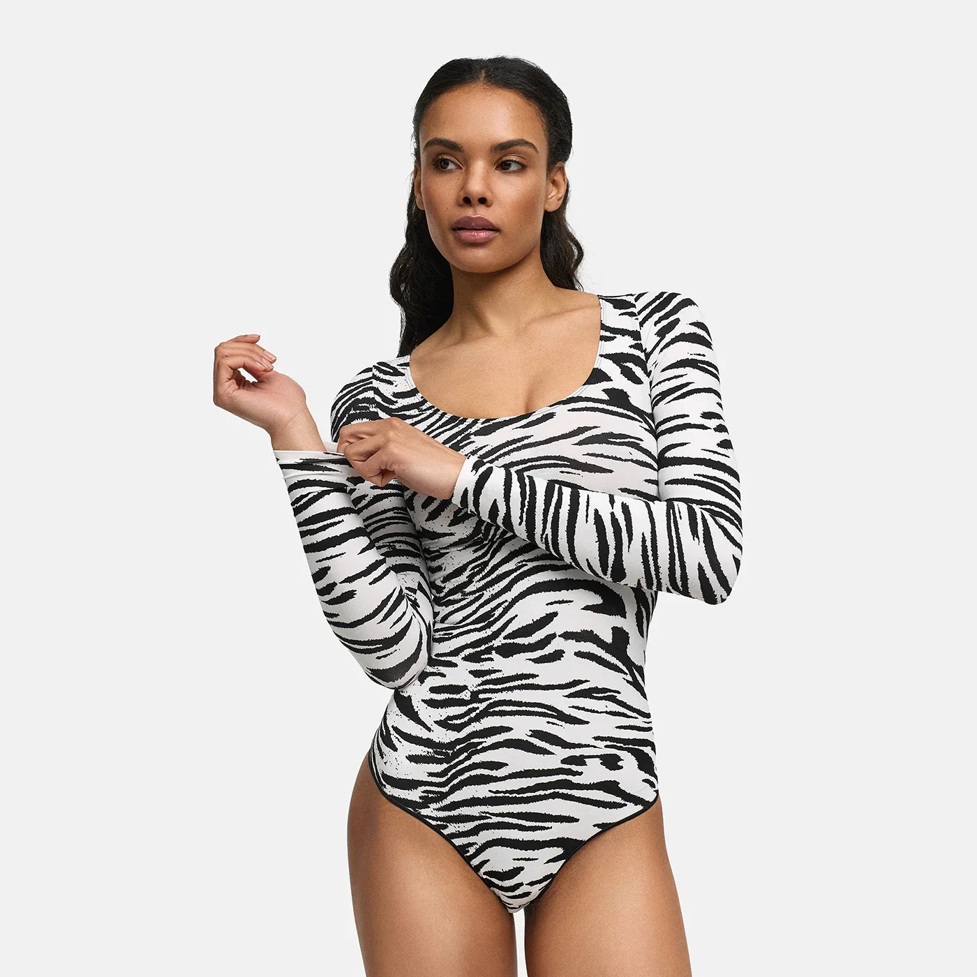 Shapewear bodysuit met lange mouw en string