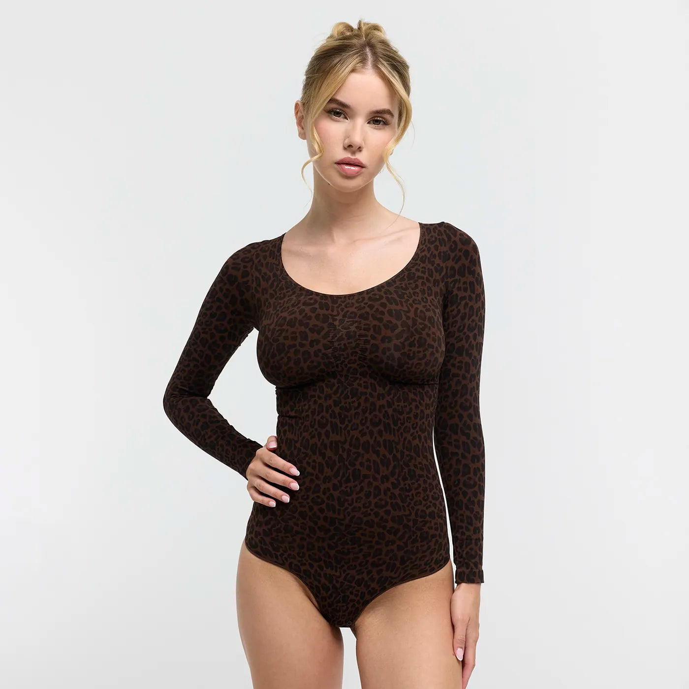 Shapewear bodysuit met lange mouw en string