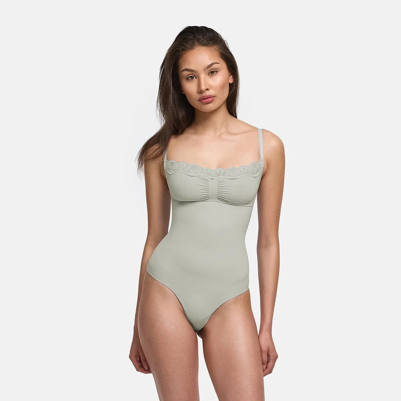 Kanten shapewear bodysuit met string