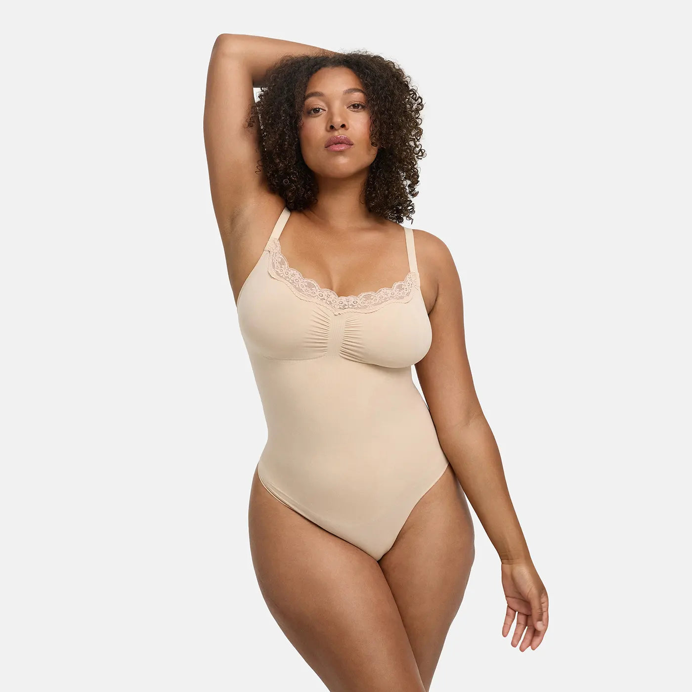 Kanten shapewear bodysuit met string