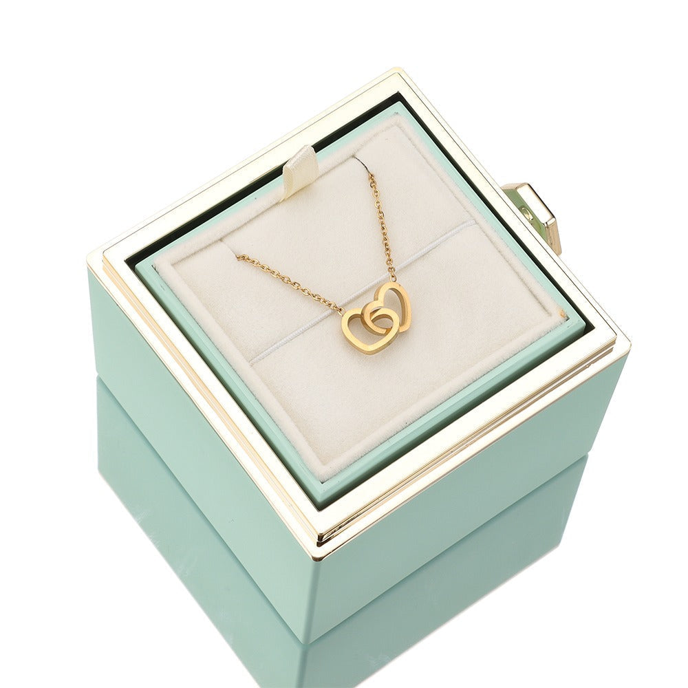 Rozenbox Cadeauset met Gegraveerde Ketting
