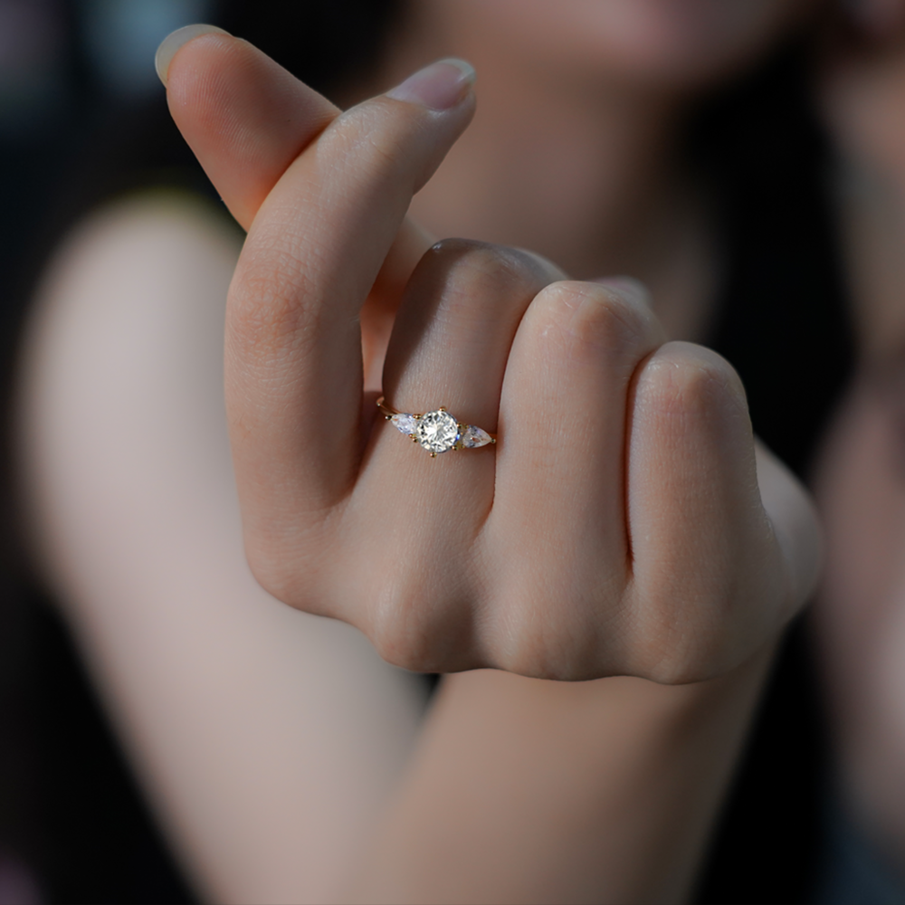 Trinity Ring met Drie Zirkonia's