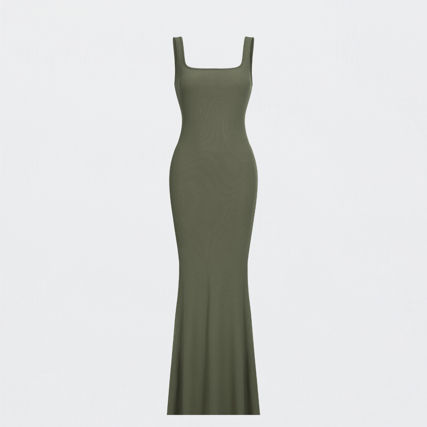 Geribde tanktop maxijurk
