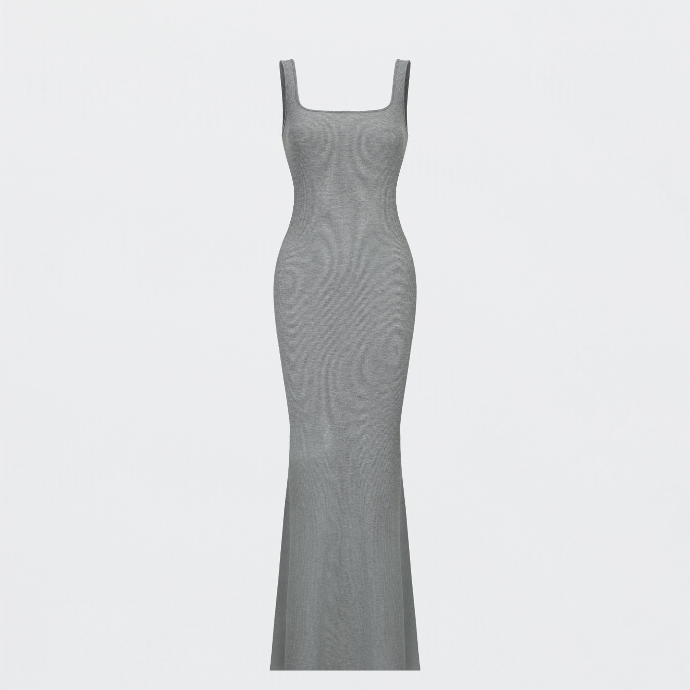 Geribde tanktop maxijurk
