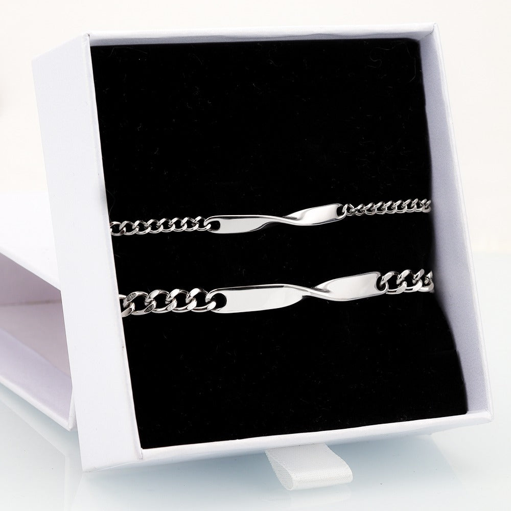 Gegraveerde Infinity Armbandenset