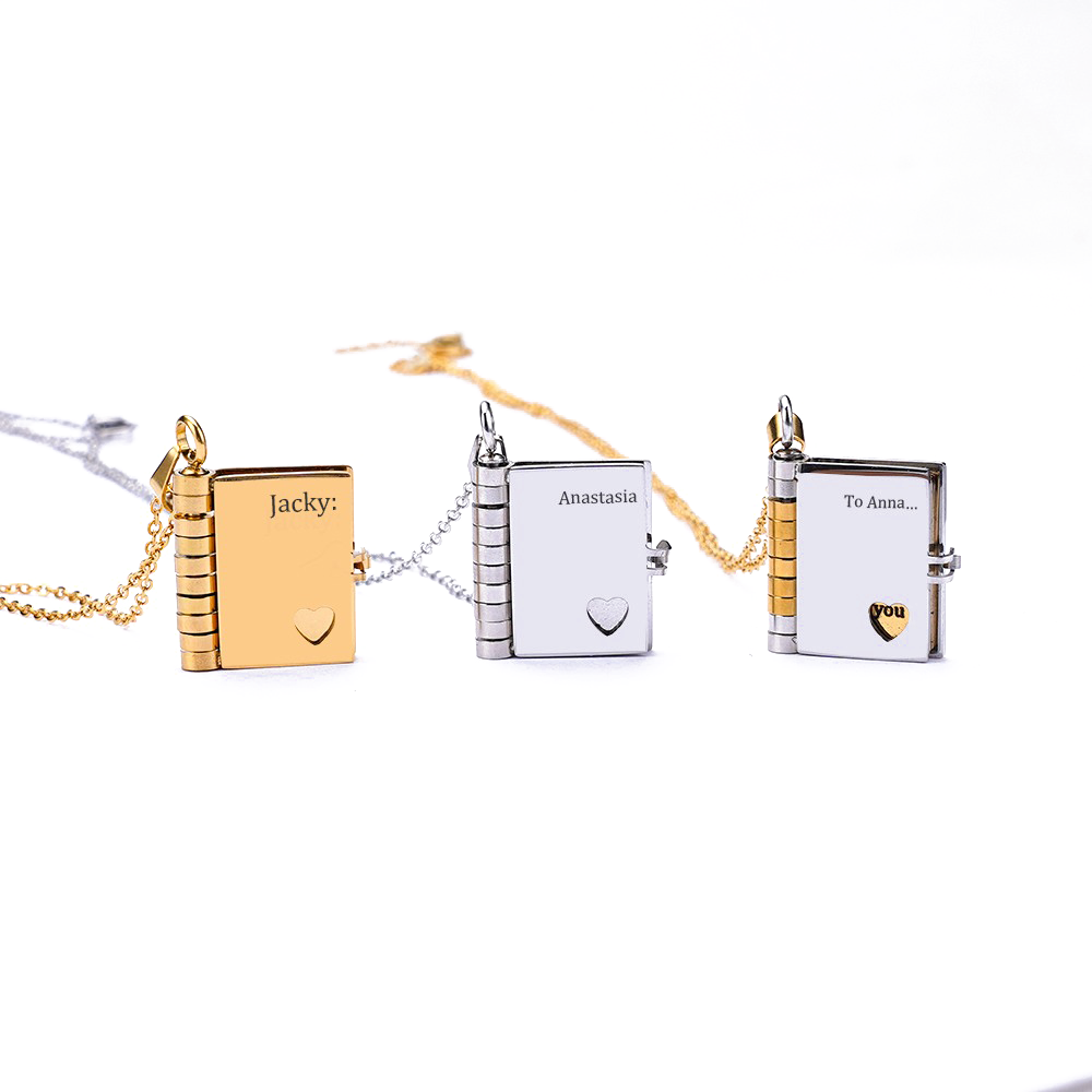 Gepersonaliseerde Boek Medaillon Ketting