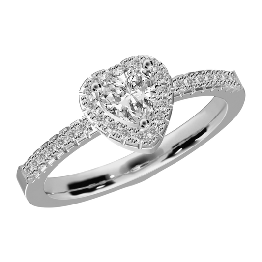 Glinsterende Hart Belofte Ring