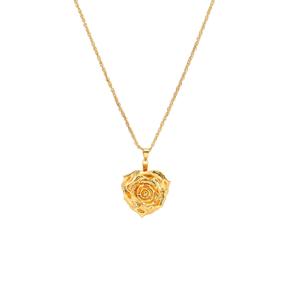 Ketting met Echte Roos Hanger