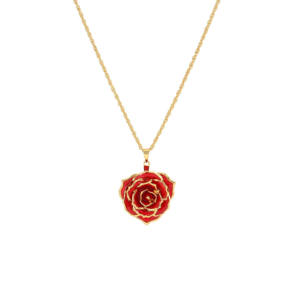 Ketting met Echte Roos Hanger