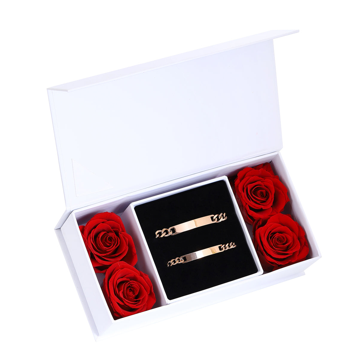Gegraveerde Armbandenset met Eeuwige Rozenbox