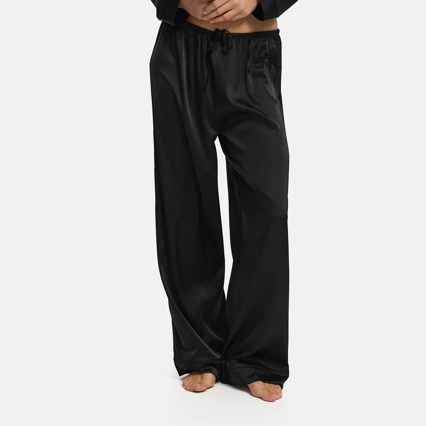 Satijnen pyjamabroek met elastische band