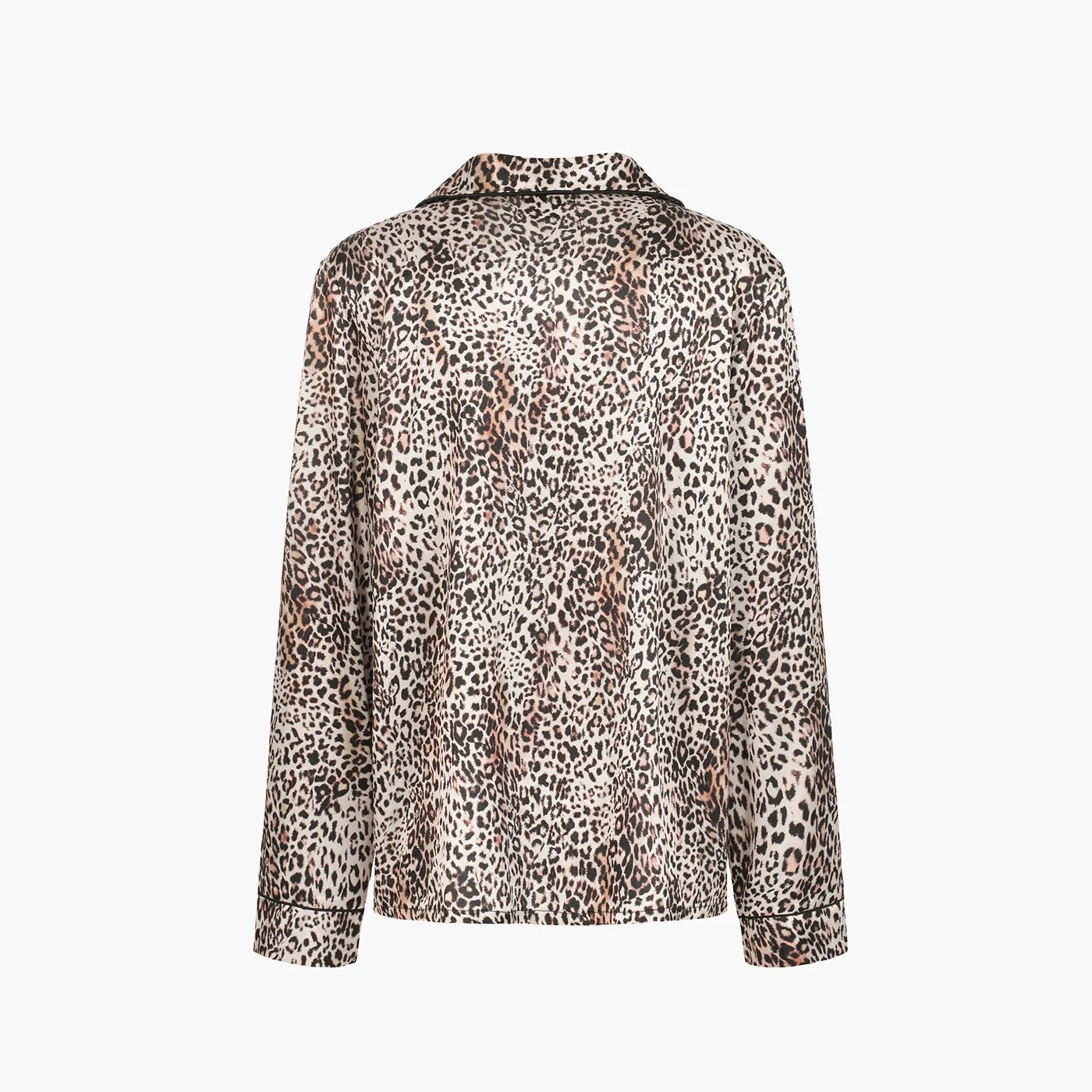 Satijnen pyjamablouse met reverskraag