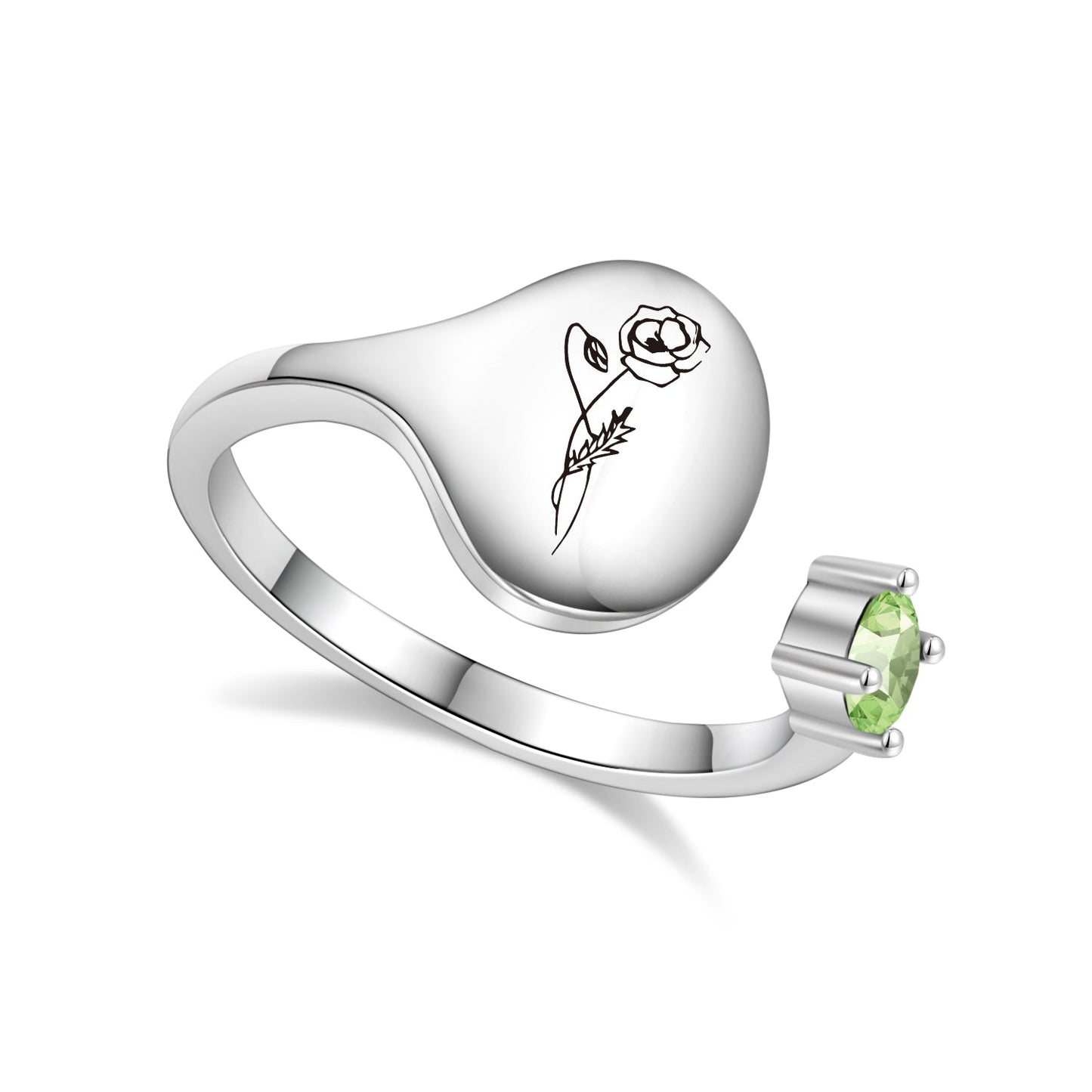 Ring met Geboortebloem en Geboortesteen