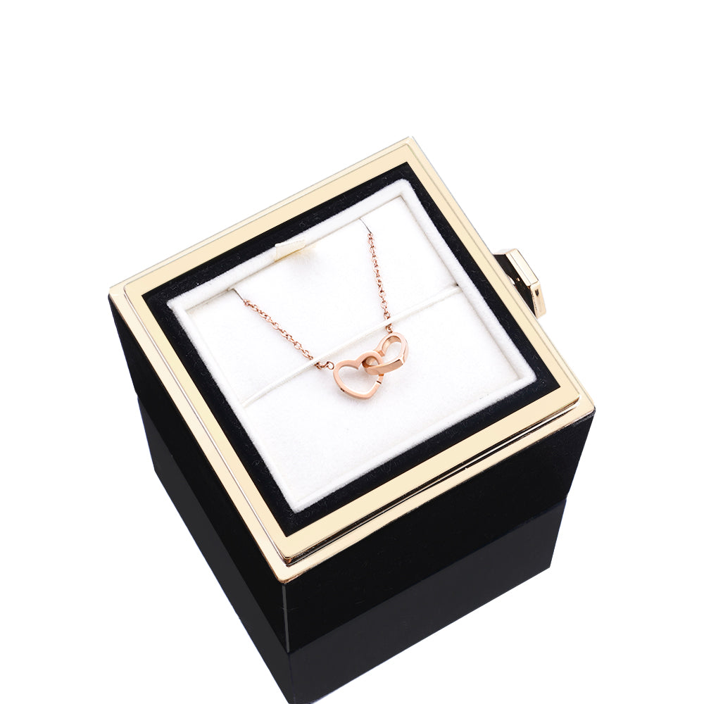 Rozenbox Cadeauset met Gegraveerde Ketting