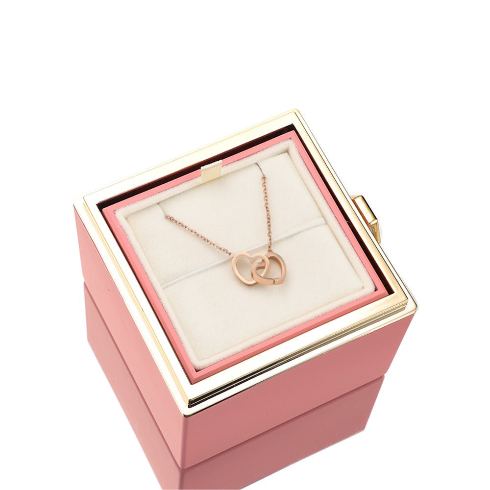 Rozenbox Cadeauset met Gegraveerde Ketting