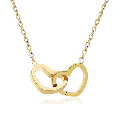 Dubbel Hart Ketting in Eeuwige Rozenbox