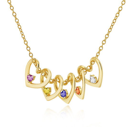 Ketting met Hartjes en Geboortestenen