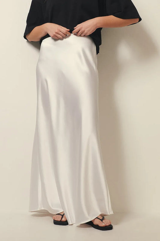 Satijnen rok met hoge taille – Leona