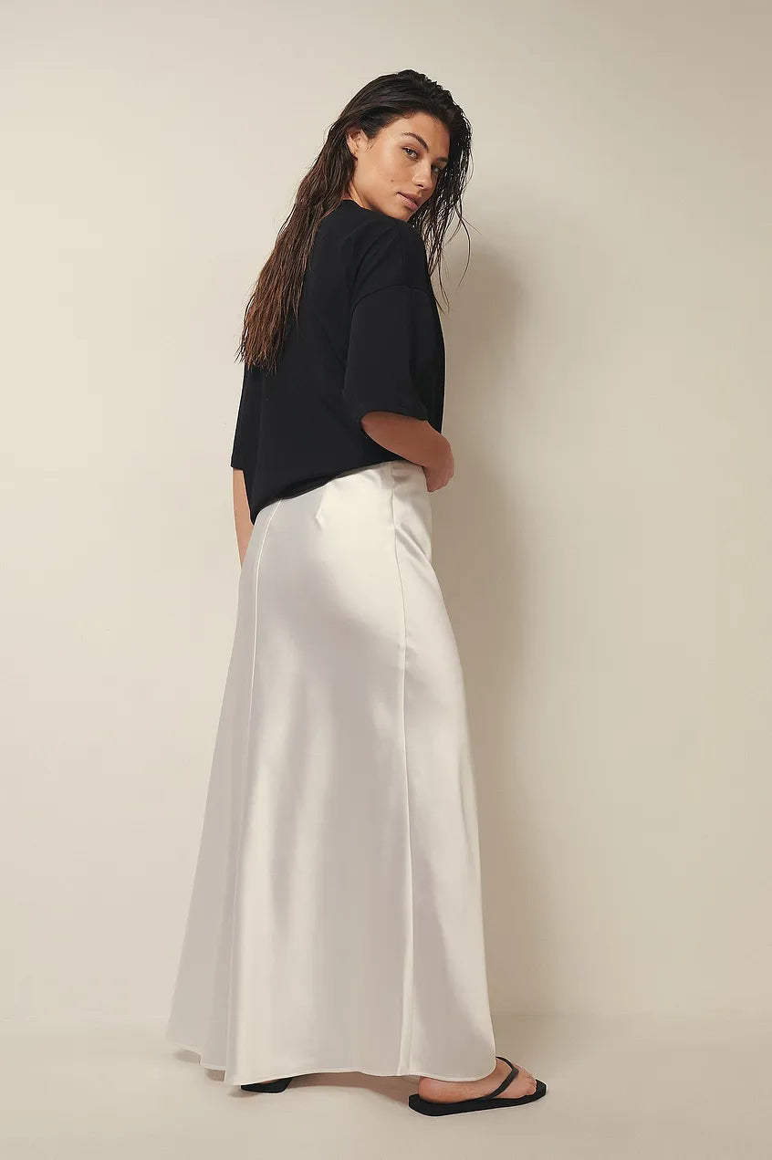 Satijnen rok met hoge taille – Leona