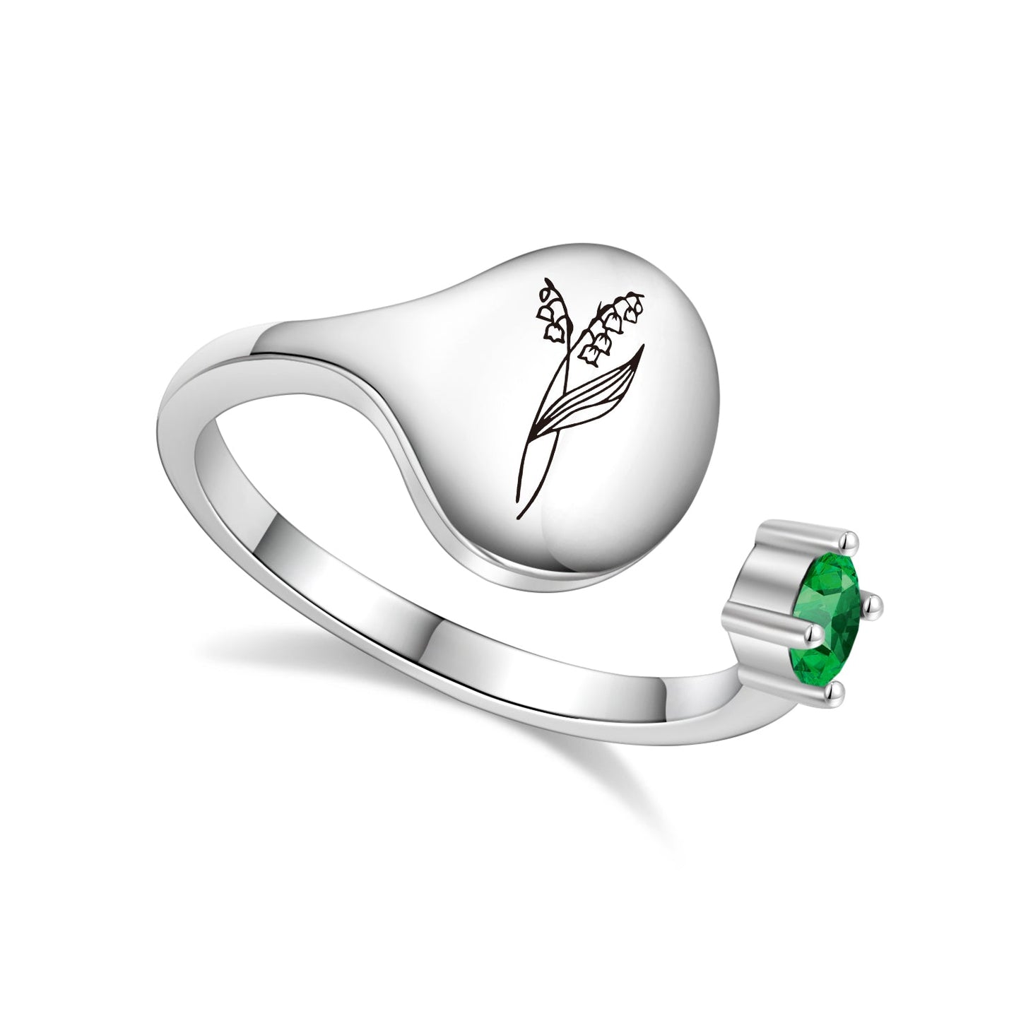 Ring met Geboortebloem en Geboortesteen